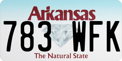 AR license plate 783WFK