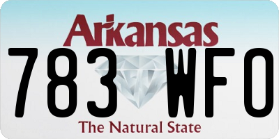 AR license plate 783WFO