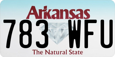 AR license plate 783WFU