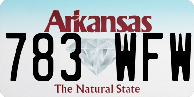 AR license plate 783WFW