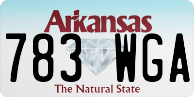 AR license plate 783WGA