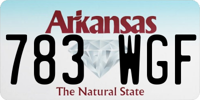 AR license plate 783WGF