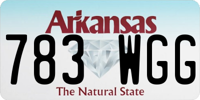AR license plate 783WGG