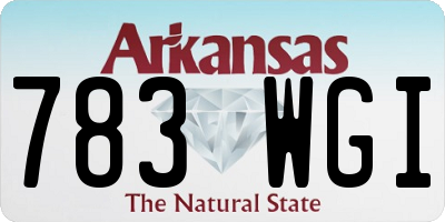 AR license plate 783WGI