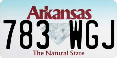 AR license plate 783WGJ