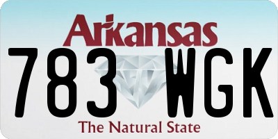 AR license plate 783WGK