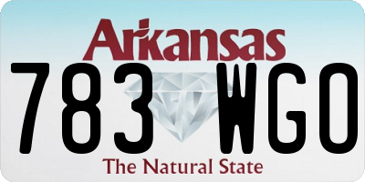 AR license plate 783WGO