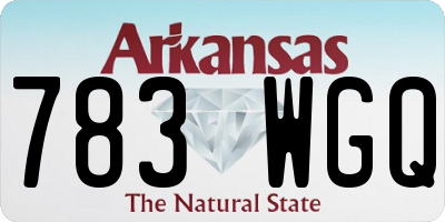 AR license plate 783WGQ