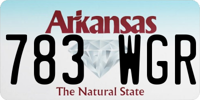 AR license plate 783WGR
