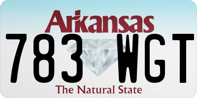 AR license plate 783WGT