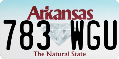 AR license plate 783WGU