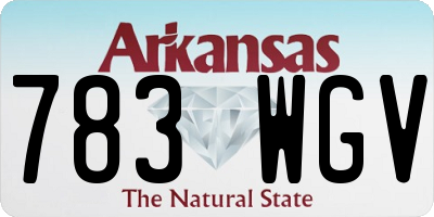 AR license plate 783WGV