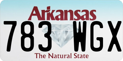 AR license plate 783WGX