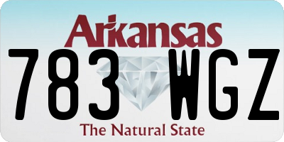 AR license plate 783WGZ