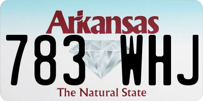 AR license plate 783WHJ