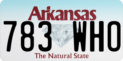 AR license plate 783WHO