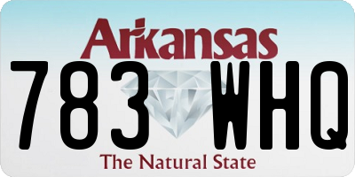 AR license plate 783WHQ
