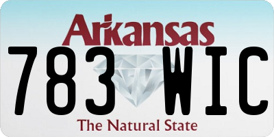 AR license plate 783WIC
