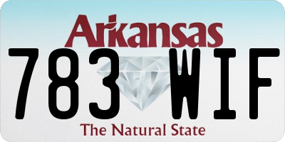 AR license plate 783WIF