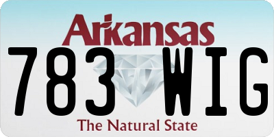 AR license plate 783WIG