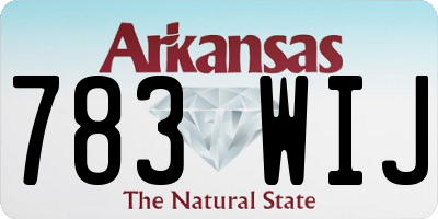 AR license plate 783WIJ
