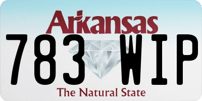 AR license plate 783WIP