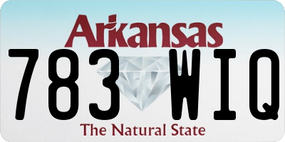 AR license plate 783WIQ