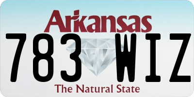 AR license plate 783WIZ
