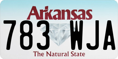 AR license plate 783WJA
