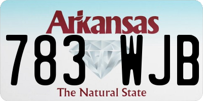 AR license plate 783WJB