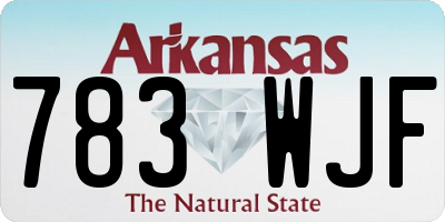 AR license plate 783WJF
