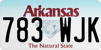 AR license plate 783WJK