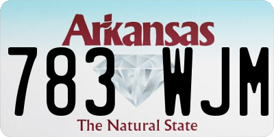 AR license plate 783WJM