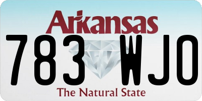 AR license plate 783WJO