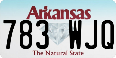 AR license plate 783WJQ