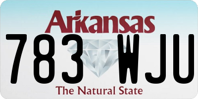 AR license plate 783WJU