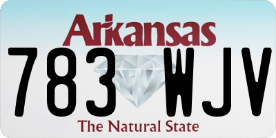 AR license plate 783WJV