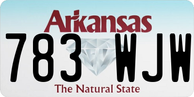 AR license plate 783WJW
