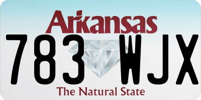 AR license plate 783WJX