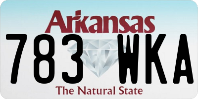 AR license plate 783WKA