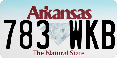 AR license plate 783WKB