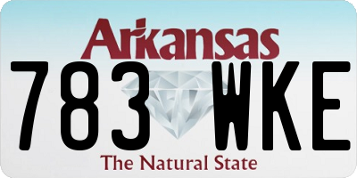 AR license plate 783WKE