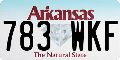 AR license plate 783WKF