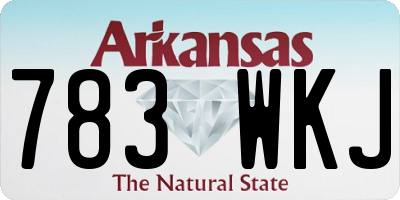 AR license plate 783WKJ