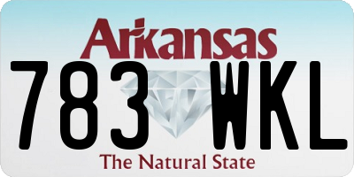 AR license plate 783WKL