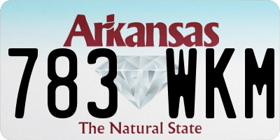 AR license plate 783WKM