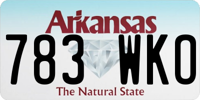 AR license plate 783WKO