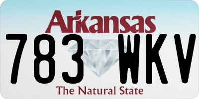 AR license plate 783WKV