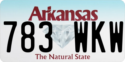 AR license plate 783WKW