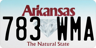 AR license plate 783WMA
